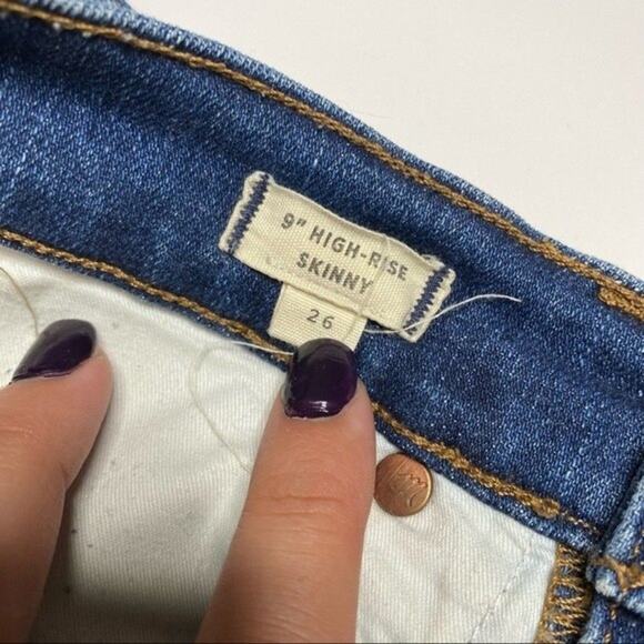 Madewell 9”‎ High Rise Skinny Jeans Rip and Repair - Picture 9 of 10